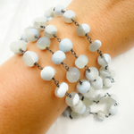 Load image into Gallery viewer, Bolder Opal Rondel Oxidized Wire Chain. BLO7