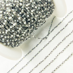 Load image into Gallery viewer, Coated Green Moonstone Oxidized Wire Chain