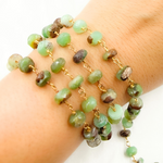 Load image into Gallery viewer, Chrysoprase Gold Plated Wire Chain. CHR4