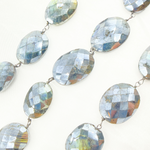 Load image into Gallery viewer, Coated Labradorite Oval Shape Oxidized Wire Chain. CLB45