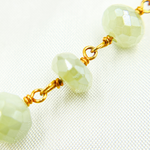 Load image into Gallery viewer, Coated Prehnite Gold Plated Wire Chain. CPR7