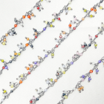 Load image into Gallery viewer, Multi Color CZ Cluster Dangle Oxidized Wire Chain. MCZ5