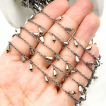 Load image into Gallery viewer, Pyrite Drop Dangle Oxidized Wire Chain. PYR22