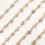 Load image into Gallery viewer, Rhodochrosite Gold Plated Wire Chain. RHD2
