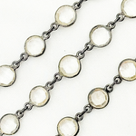 Load image into Gallery viewer, Crystal Round Shape Bezel Oxidized Wire Chain. CR1