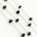 Load image into Gallery viewer, Coated Black Spinel Gold Plated Wire Chain. CBS22
