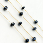 Load image into Gallery viewer, Coated Black Spinel Gold Plated Wire Chain