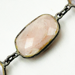 Load image into Gallery viewer, Coated Taupe Moonstone Rectangular Shape Bezel Oxidized Wire Chain. CMS99