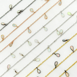 Load image into Gallery viewer, Created White Opal Tear Drop Shape Dangle Chain. CWO6