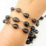 Load image into Gallery viewer, Smoky Pear Shape Oxidized Wire Chain