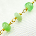 Load image into Gallery viewer, Chrysoprase Smooth Gold Plated Wire Chain. CHR19
