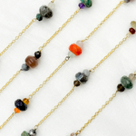 Load image into Gallery viewer, Multi Gemstone Gold Plated Connected Wire Chain. MGS23