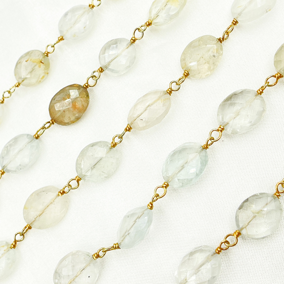 Imperial Topaz Oval Gold Plated Wire Chain. TOP5