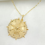 Load image into Gallery viewer, 14k Solid Gold Diamond and Ruby Star Circle Charm. GDP495