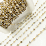 Load image into Gallery viewer, Coated Peach Moonstone Gold Plated Wire Chain. CMS61