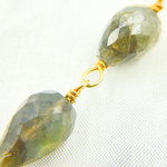 Load image into Gallery viewer, Labradorite Tear Drop Gold Plated 925 Sterling Silver Wire Chain. LAB5
