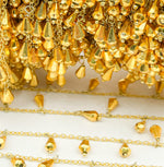Load image into Gallery viewer, Golden Pyrite Drop Dangle Gold Plated Wire Chain. PYR26