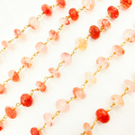 Load image into Gallery viewer, Strawberry Quartz Gold Plated Wire Chain