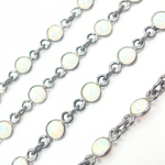 Load image into Gallery viewer, Created White Opal Round Shape Connected Chain. CWO2
