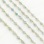 Load image into Gallery viewer, Larimar Gold Plated Wire Chain. LAR1
