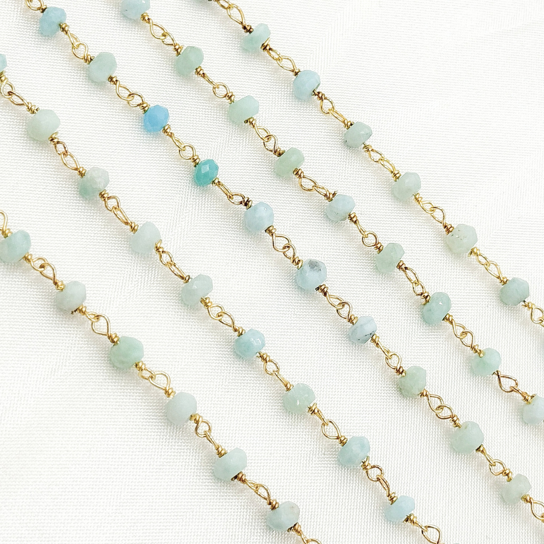 Larimar Gold Plated Wire Chain. LAR1