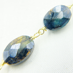 Load image into Gallery viewer, Coated Labradorite Oval Shape Gold Plated Wire Chain. CLB40