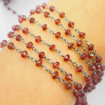 Load image into Gallery viewer, Garnet Gemstone Wire Wrap Chain. GAR10