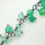 Load image into Gallery viewer, Green Onyx Cluster Dangle Oxidized Wire Chain. GRE7
