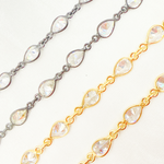 Load image into Gallery viewer, Cubic Zirconia Pear Shape Connected Chain.