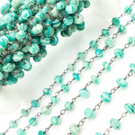 Load image into Gallery viewer, Amazonite Oxidized Wire Chain. AMZ22