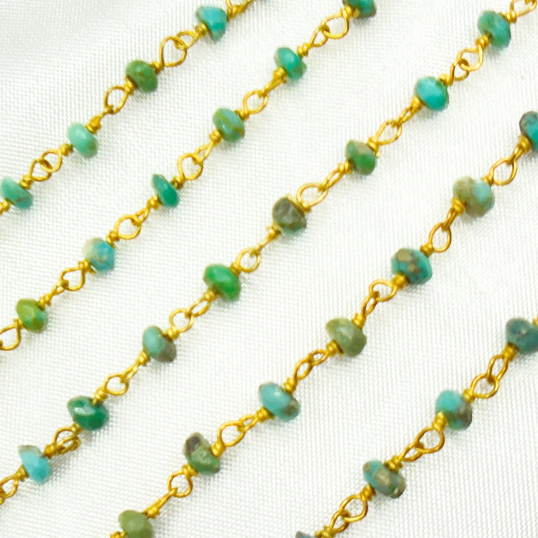 Dyed Emerald Wire Wrap Chain. EME4