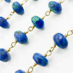 Load image into Gallery viewer, Azurite Malachite Gold Plated Wire Chain. AZM1