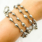 Load image into Gallery viewer, Steel Pyrite Tear Drop Shape Oxidized Wire Chain.