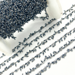 Load image into Gallery viewer, Coated Black Spinel Cluster Dangle Oxidized Wire Chain. CB1