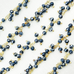 Load image into Gallery viewer, Coated Back Spinel Cluster Dangle Gold Plated Wire Chain. CBS3