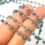 Load image into Gallery viewer, Dyed Emerald Oxidized Wire Chain. DYE1