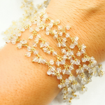 Load image into Gallery viewer, Crystal Cluster Dangle Gold Plated Wire Chain