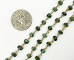 Load image into Gallery viewer, Emerald Gold Plated Wire Chain. EME5
