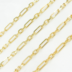 Load image into Gallery viewer, Gold Plated 925 Sterling Silver Diamond Cut Paperclip Link Chain. Z53GP
