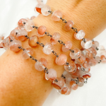 Load image into Gallery viewer, Strawberry Quartz Oxidized Wire Chain. STQ6