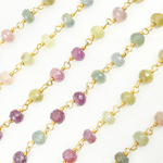 Load image into Gallery viewer, Multi Sapphire Gold Plated Wire Chain. MSA31
