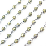 Load image into Gallery viewer, Pyrite Wire Wrap 925 Sterling Silver Wire Chain. PYR4