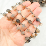 Load image into Gallery viewer, Multi Moonstone Oxidized Wire Chain. MMS18