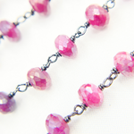 Load image into Gallery viewer, Coated Red Quartz Oxidized Wire Chain. CQU35
