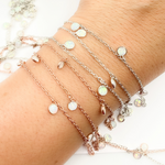 Load image into Gallery viewer, Created White Opal Round Shape Dangle Chain. CWO8