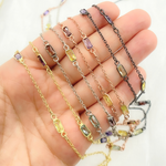 Load image into Gallery viewer, Multi Color Cubic Zirconia Rectangular Shape Connected Chain. CZ46