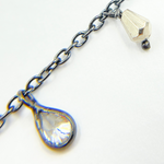 Load image into Gallery viewer, Pyrite with CZ Oxidized Wire Wrap Chain. PYR9