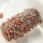 Load image into Gallery viewer, Red Color Cubic Zirconia Pear Shape Dangle Chain. CZ58