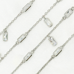 Load image into Gallery viewer, Cubic Zirconia Rectangle Shape Dangle & Connected Wire Chain. CZ35