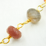 Load image into Gallery viewer, Multi Moonstone Gold Plated Wire Chain. CMS87